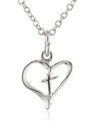 Bob Siemon Freeform Heart and Cross Pendant Necklace, 18"