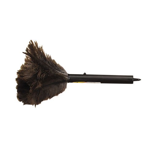 Retractable Feather Duster Extra Soft Plastic Handle Gray