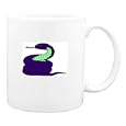 Mug with blue, reptile, anger, snake, tongue