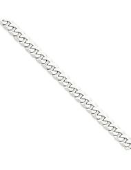 7 Inch 14k White Gold 6.1mm Flat Curb Chain Bracelet