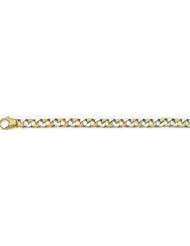 8.5mm Fancy Two Tone Gold Link Bracelet 8"