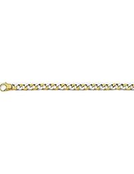 8.5mm Fancy Two Tone Gold Link Bracelet 7"