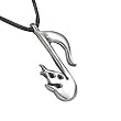 Flaming Fire Note Pewter Pendant Necklace