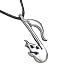 Flaming Fire Note Pewter Pendant Necklace