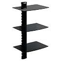 TecTake Wandhalterung f&uuml;r DVD Player, Receiver (3 Ablageb&ouml;den) schwarz