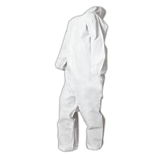 Magid EconoWear Lite N Kool Plus Polypropylene Coverall with Hood, Disposable, Elastic Cuff, White