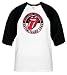 Rolling Stones Circle Tongue White/Black Ringer baseball jersey