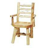Fireside Lodge 16150 Cedar LadderBack Log Arm Dining Chair,