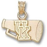 Kentucky Wildcats Solid 10K Gold ''UK'' Flat Megaphone Pendant