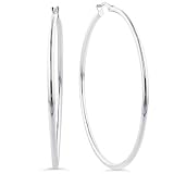 Sterling Silver 50MM Polish Hoop Earrings