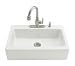KOHLER K-6546-3-0 Dickinson Apron-Front, Tile-In Kitchen Sink, White