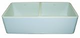 Whitehaus WH3719 Duet 36-Inch Reversible Fireclay Sink with Smooth Front Apron