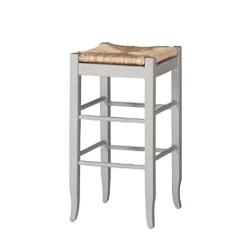 Click here to buy Rush Seat Bar Stool White (White) (28.75H x 14.5W x 14.5D) by Boraam.