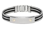 Men's Stainless Steel Bracelet with 18K Gold Screws