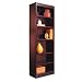 Alera Narrow Profile Bookcase, Finished Back, Wood Veneer, 6-shelf, 24 W by 12 D by 72 H, Mahogany