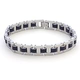 Stainless Steel And Rubber Bracelet