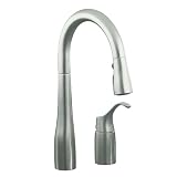 KOHLER K-649-VS Simplice Pull-Down Secondary Sink Faucet, Vibrant Stainless