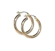 10 KT Yellow Gold Plain 1" Hoop 10K Earrings with Regular Hoop Closure Findings