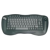 Adesso 2.4 GHz RF Wireless Mini Keyboard with Optical Trackball