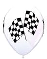 12 Checkered Racing Flag Balloons