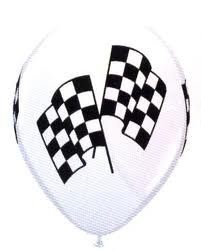 12 Checkered Racing Flag Balloons