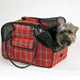 CanineTM University Plaid Pet Carrier for Small Dogs