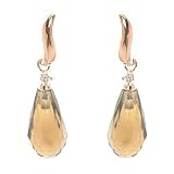 Rose Gold over Sterling Silver Champagne Glass Briolette with CZ Post Earring