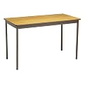 Utility Table with Enameled Steel Legs - Oak/ Brown (48")