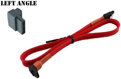 Vantacor Sleeved SATA III 6.0 Gbps Cable with Locking Latch (36 Inch, Left Angle)