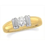 14K Two-Tone Gold Diamond Engagement Ring - 0.25 Ct.