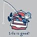 LIFE IS GOOD KICKBACK FISH FISHING MENS SHORT SLEEVE TEE XL GREY