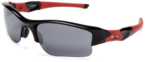 Oakley Men's Flak Jacket XLJ Arizona Diamondbacks Sunglasses,Black and Red Frame/Black Lens,one size
