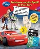Produkt-Bild: Disney Zeichnen: Pixar-Stars: Zeichnen macht Spa&szlig;! Pixar-Stars: Set mit 30 coolen Stickern, 10 Schablonen, 5 Buntstiften, 1 Bleistift und 1 Anspitzer