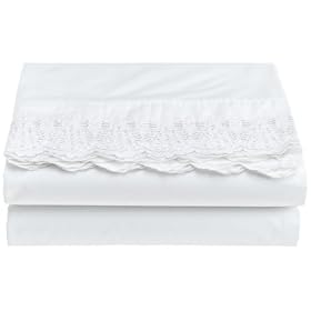 Divatex Home Fashions 200-Thread Count 100-Percent Cotton Sheet Set with Attached Eyelet Hems