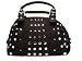 Retro Black Canvas Rocker Studded Hand Bag