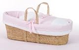 Picci Dafne Carry Basket with Comforter and Pad in Pink and White