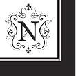 Monogram Black & White Cocktail Napkins - N