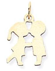 14k Plain Small .018 Gauge Engravable Boy & Girl Kissing Charm