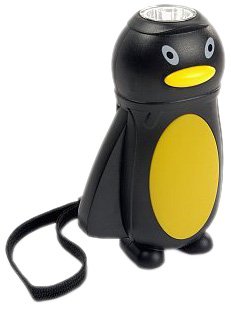 Penguin Shaped Dynamo LED Flashlight Torch - eco friendly PP-Penguin