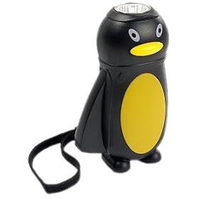 Penguin Shaped Dynamo LED Flashlight Torch - eco friendly PP-Penguin