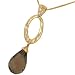 Ladies Hammered Oval and Smokey Topaz Briolette Pendant with Pave Bail on Box Link Chain Diamond .02cttw