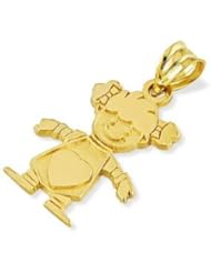 Childrens Solid 14k Yellow Gold Girl Heart Love Pendant