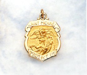 St. Michael Patron Saint of Policemen 14kt Gold Medal