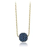IMAGE OF BlingOnly Blue Disco Ball Bronze with Yellow Gold Plating Pendant