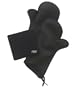 Kitchen Grips Extra-Long Oven Mitt Pair with Table Trivet, Charcoal Black