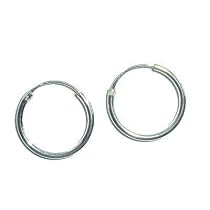 Silver Plain 12mm Hoop Earrings
