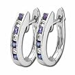 14Kt White Gold Sapphire and Diamond Earrings