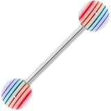 JUICY FRUIT Stripe Barbell Tongue Ring