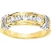 14K Two Tone Gold Created Moissanite Band Ring
