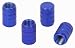 4 Pc. Blue Anodized Aluminum Valve Stem Cap Set